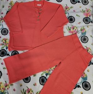 NWOT Mod Ref from Clad and Cloth Eliza Sweater Set, Size Small, Color is Coral